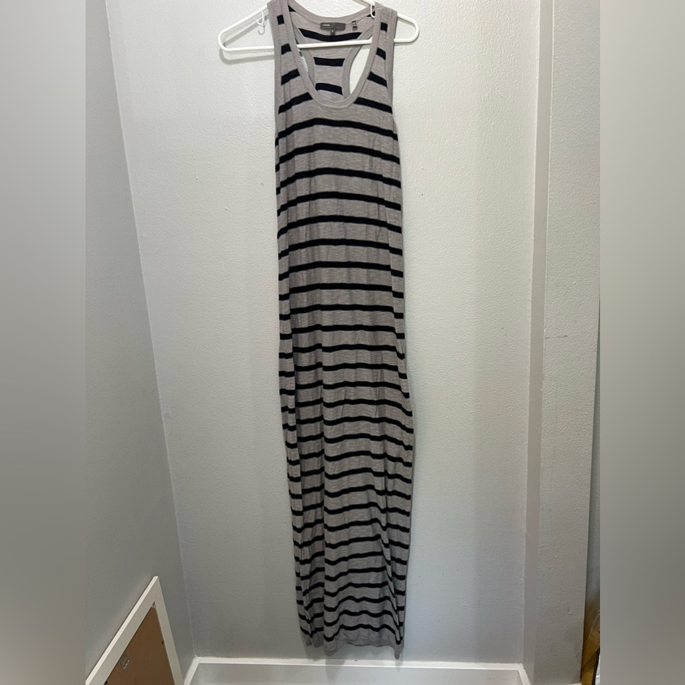 Vince. Size small grey and black striped tank maxidress maxi